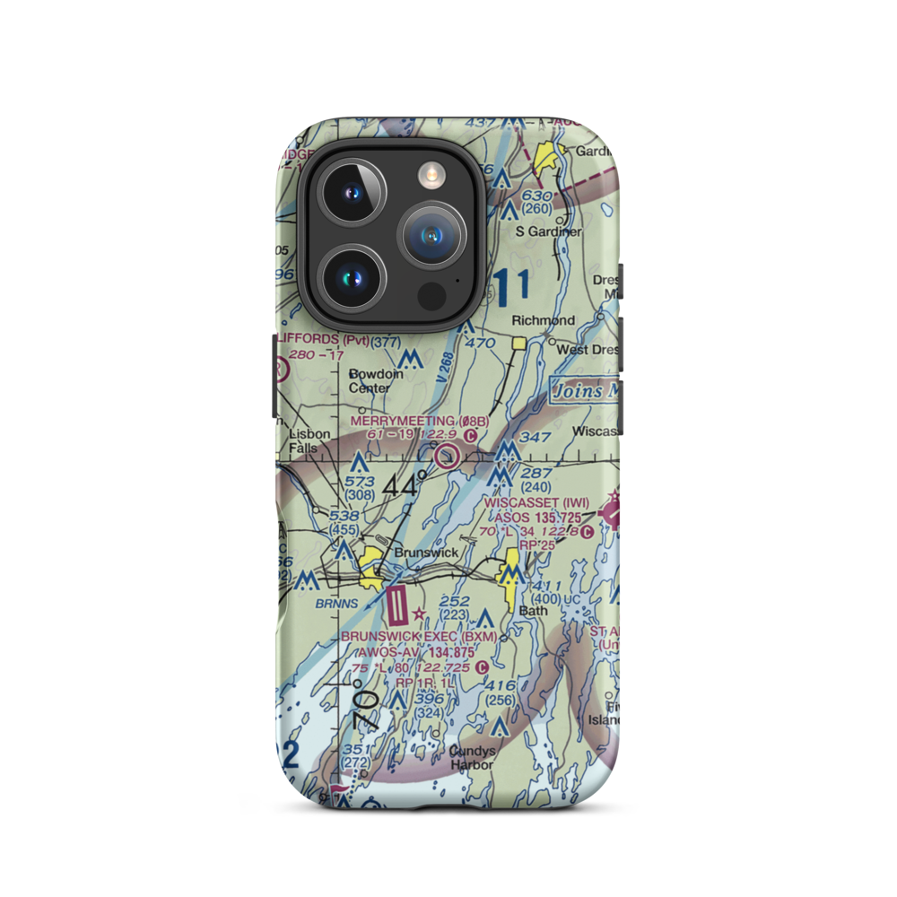 Merrymeeting Field (08B) VFR Sectional  Tough iPhone Case iPhone 16 Pro model shown