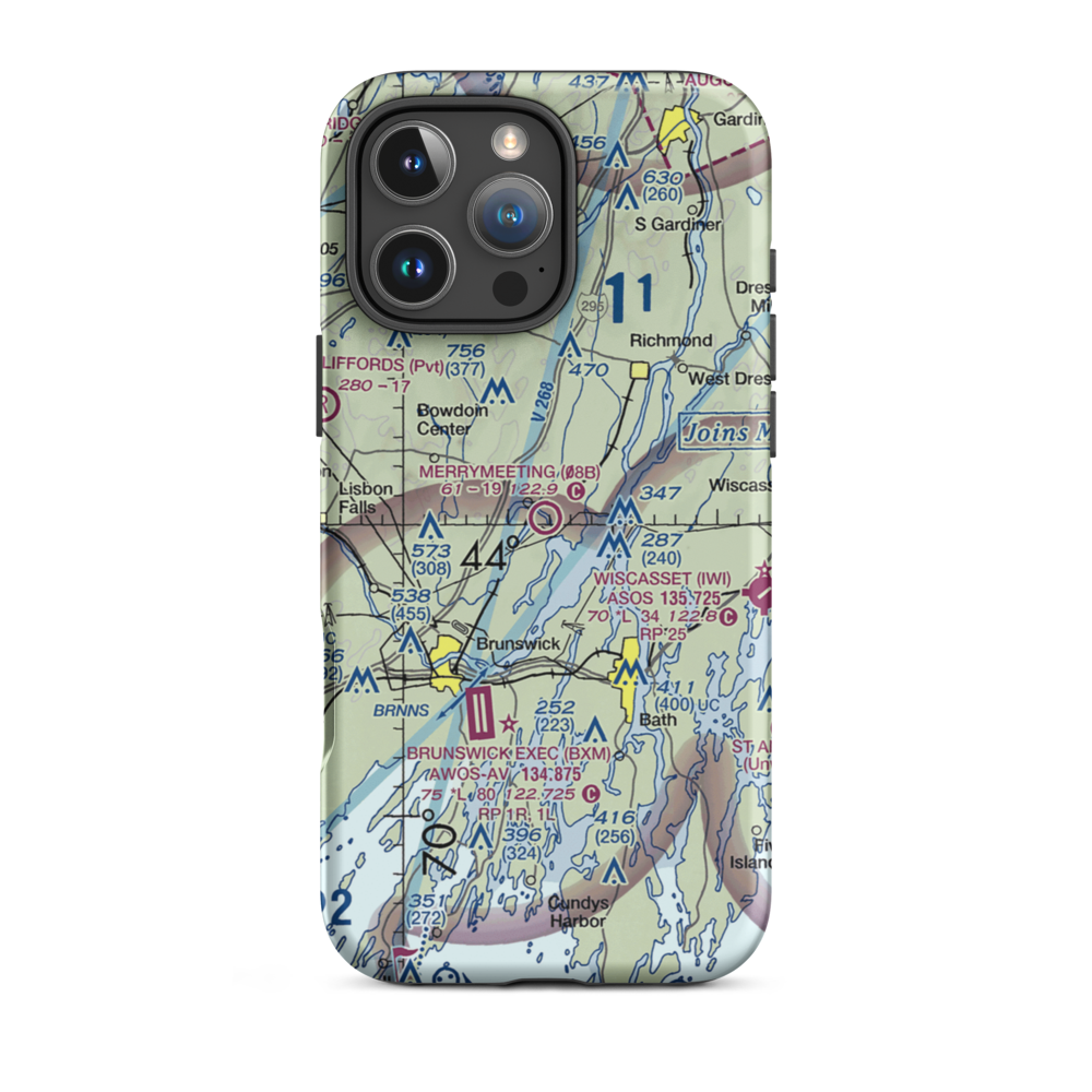 Merrymeeting Field (08B) VFR Sectional  Tough iPhone Case iPhone 16 Pro Max model shown