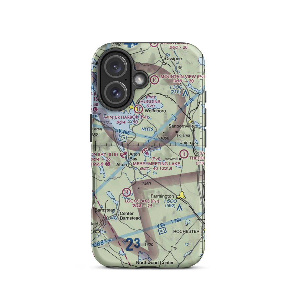 Merrymeeting Lake Seaplane Base (NH68) VFR Sectional  Tough iPhone Case iPhone 16 model shown