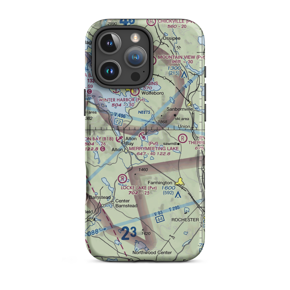 Merrymeeting Lake Seaplane Base (NH68) VFR Sectional  Tough iPhone Case iPhone 16 Pro Max model shown