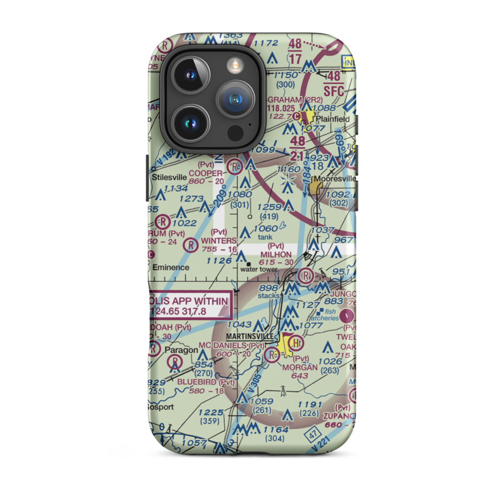 Mershon Airport (6IN6) VFR Sectional  Tough iPhone Case iPhone 16 Pro Max model shown
