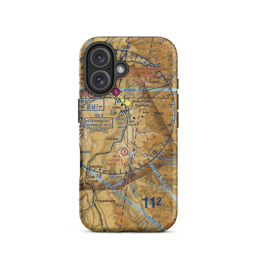 Mesa 1 Airport (81CO) VFR Sectional  Tough iPhone Case iPhone 16 model shown