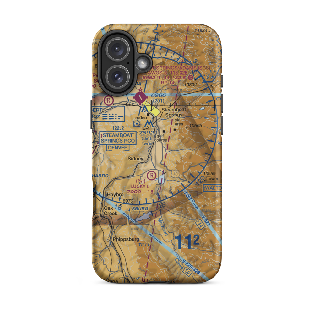 Mesa 1 Airport (81CO) VFR Sectional  Tough iPhone Case iPhone 16 Plus model shown