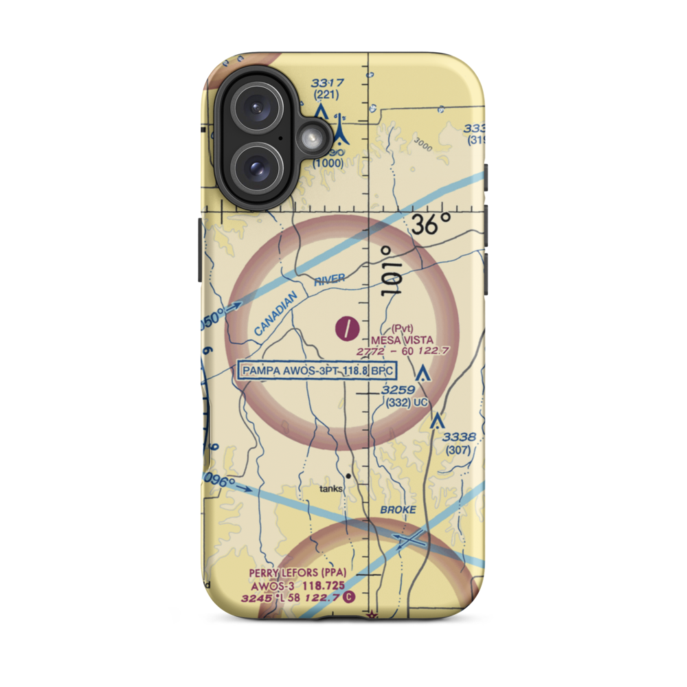 Mesa Vista Ranch Airport (TX13) VFR Sectional  Tough iPhone Case iPhone 16 Plus model shown