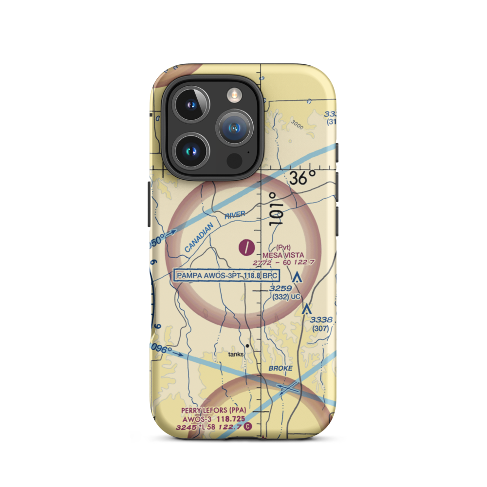Mesa Vista Ranch Airport (TX13) VFR Sectional  Tough iPhone Case iPhone 16 Pro model shown