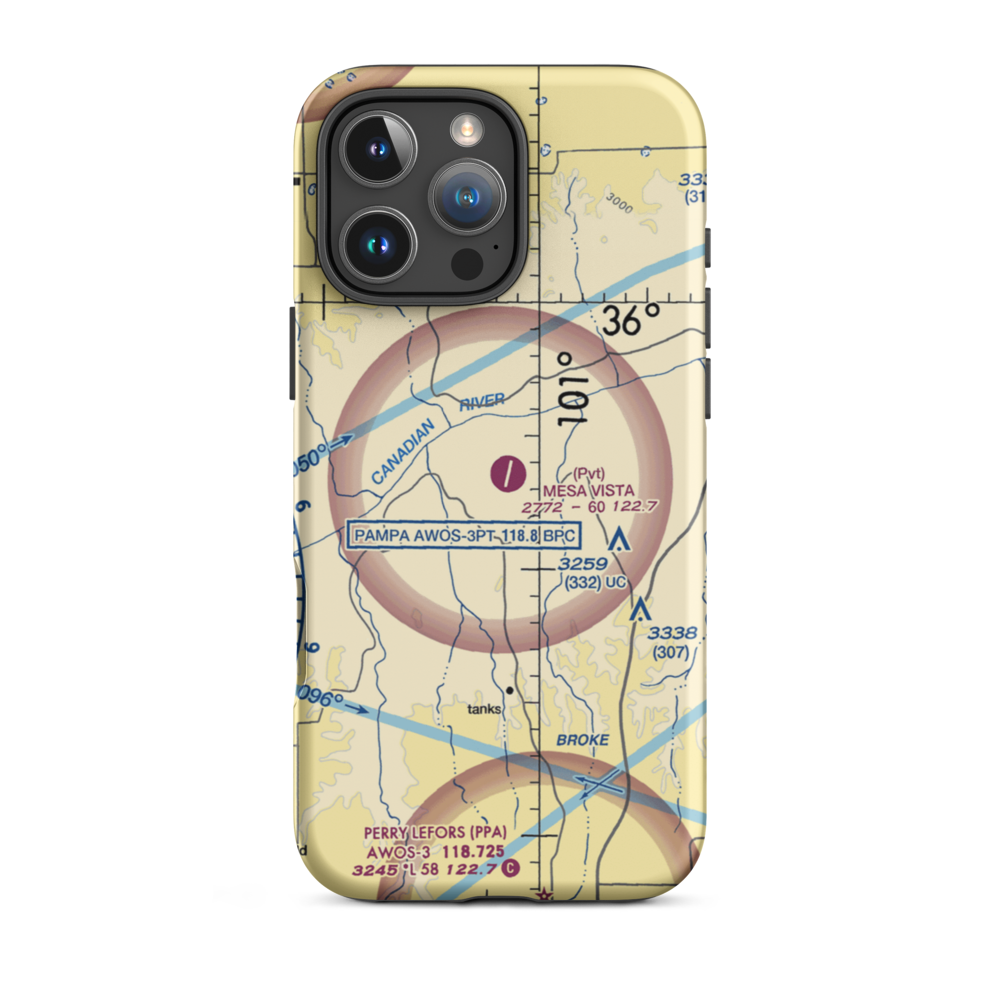 Mesa Vista Ranch Airport (TX13) VFR Sectional  Tough iPhone Case iPhone 16 Pro Max model shown