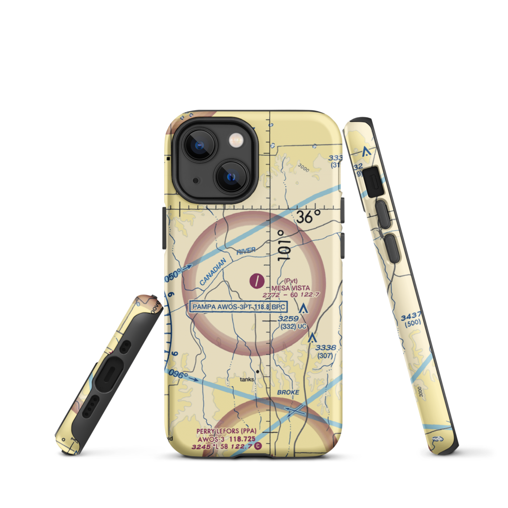 Mesa Vista Ranch Airport (TX13) VFR Sectional  Tough iPhone Case iPhone 13 mini model shown