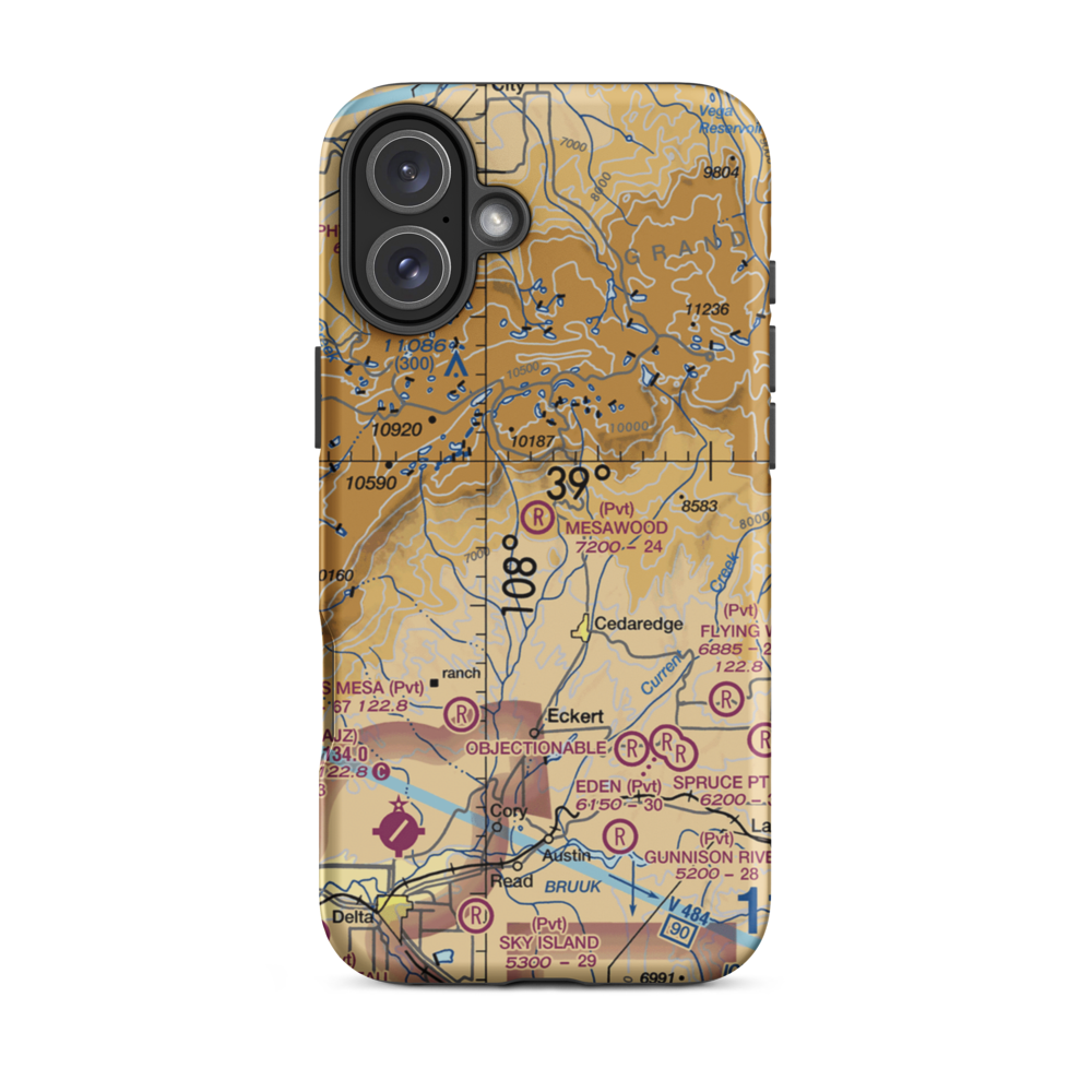 Mesawood Airpark (6CO2) VFR Sectional  Tough iPhone Case iPhone 16 Plus model shown