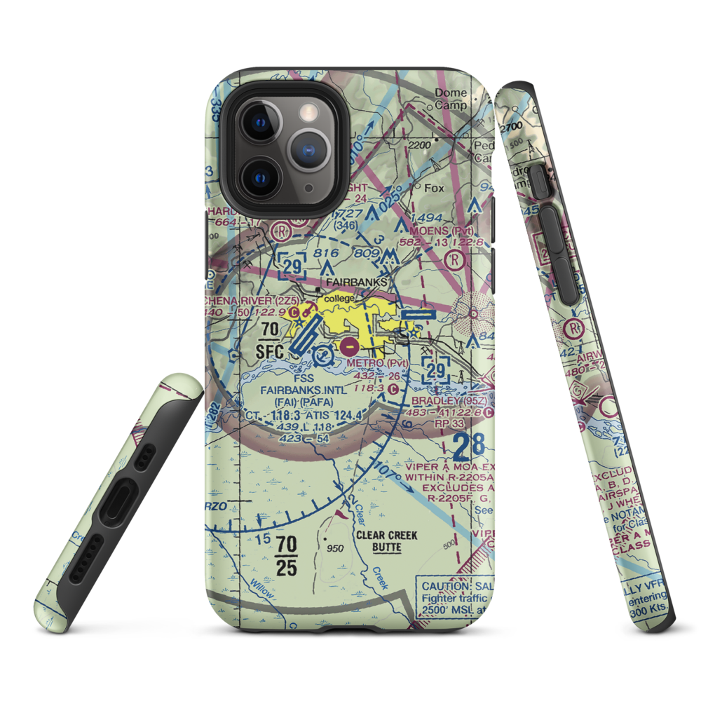 Metro Field (MTF) VFR Sectional  Tough iPhone Case iPhone 11 Pro model shown