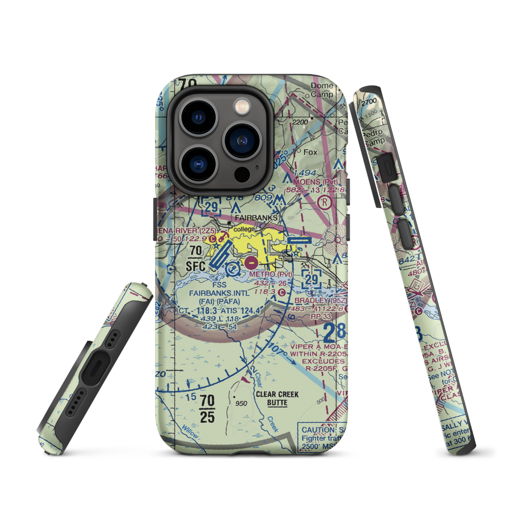 Metro Field (MTF) VFR Sectional  Tough iPhone Case iPhone 14 Pro model shown