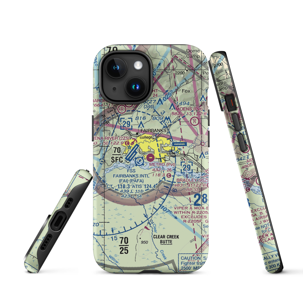Metro Field (MTF) VFR Sectional  Tough iPhone Case iPhone 15 model shown
