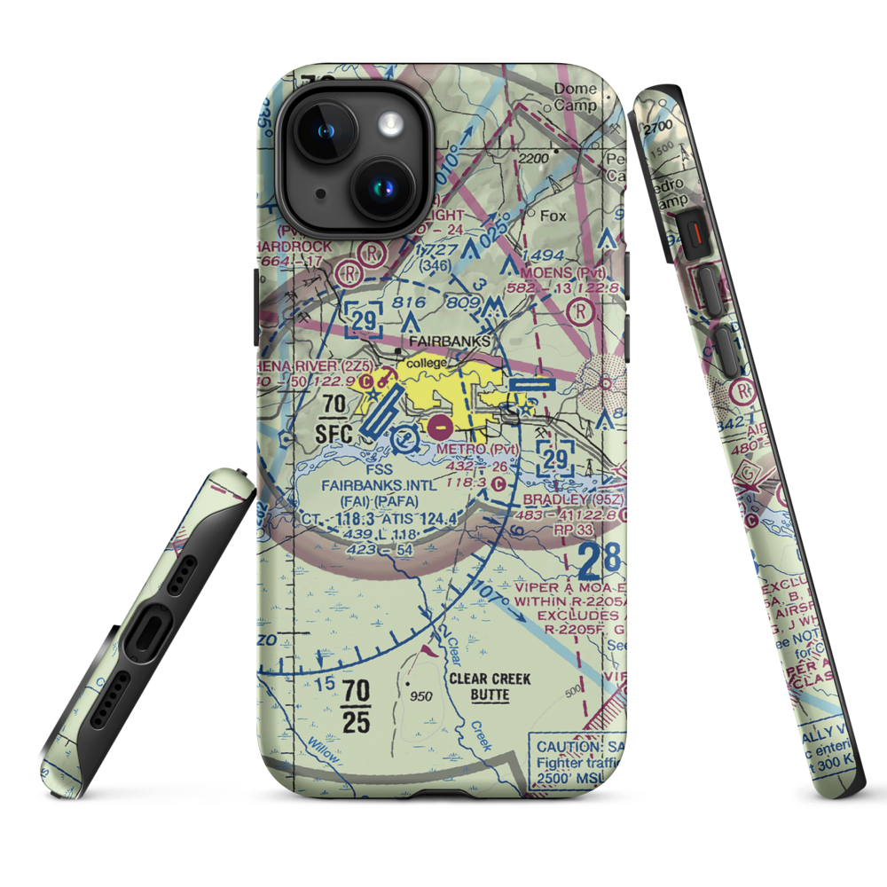 Metro Field (MTF) VFR Sectional  Tough iPhone Case iPhone 15 Plus model shown