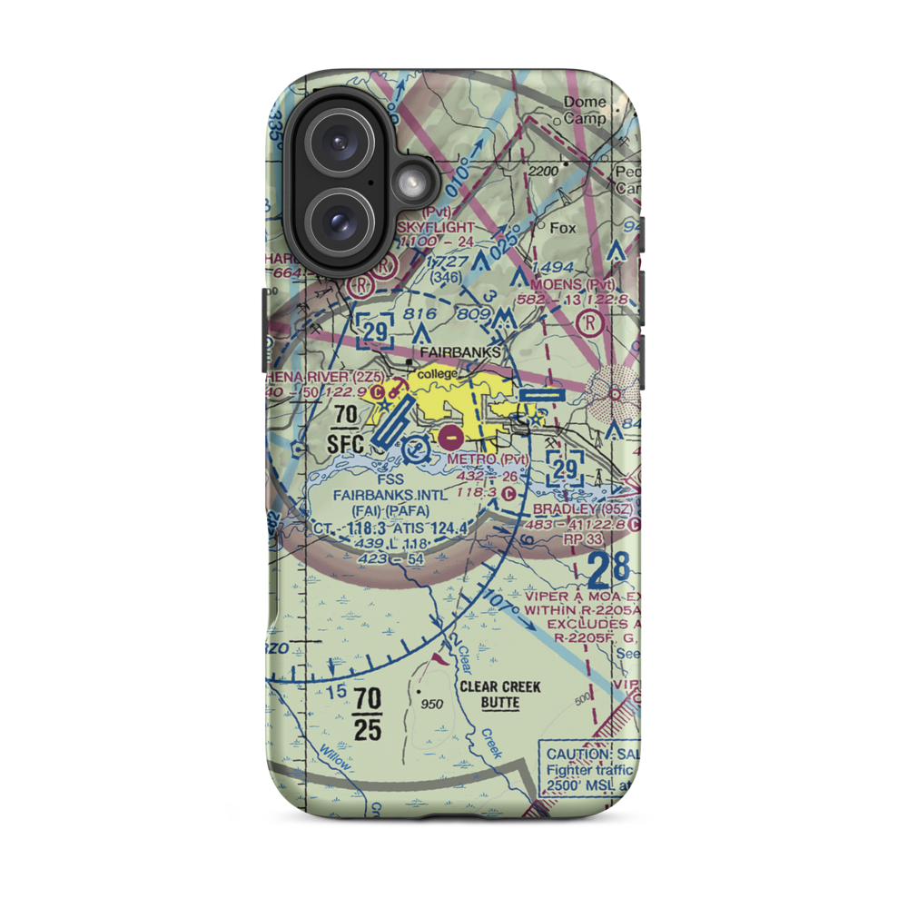 Metro Field (MTF) VFR Sectional  Tough iPhone Case iPhone 16 Plus model shown
