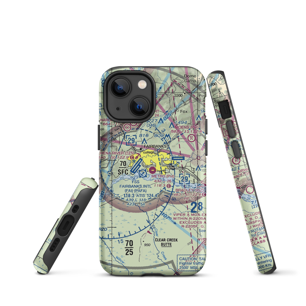 Metro Field (MTF) VFR Sectional  Tough iPhone Case iPhone 13 mini model shown