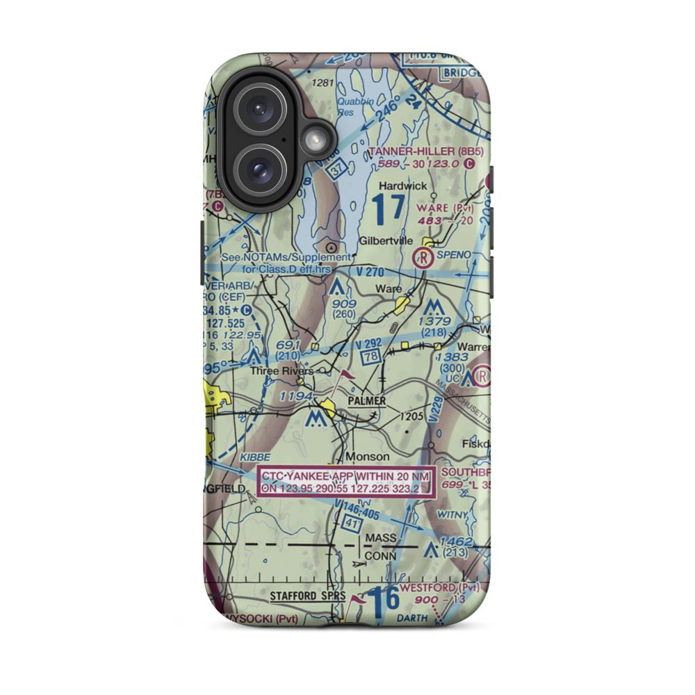 Metropolitan Airport (PMX) VFR Sectional  Tough iPhone Case iPhone 16 Plus model shown