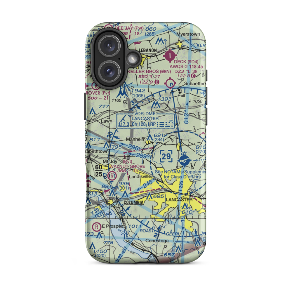 Metzler Airport (5PA3) VFR Sectional  Tough iPhone Case iPhone 16 Plus model shown