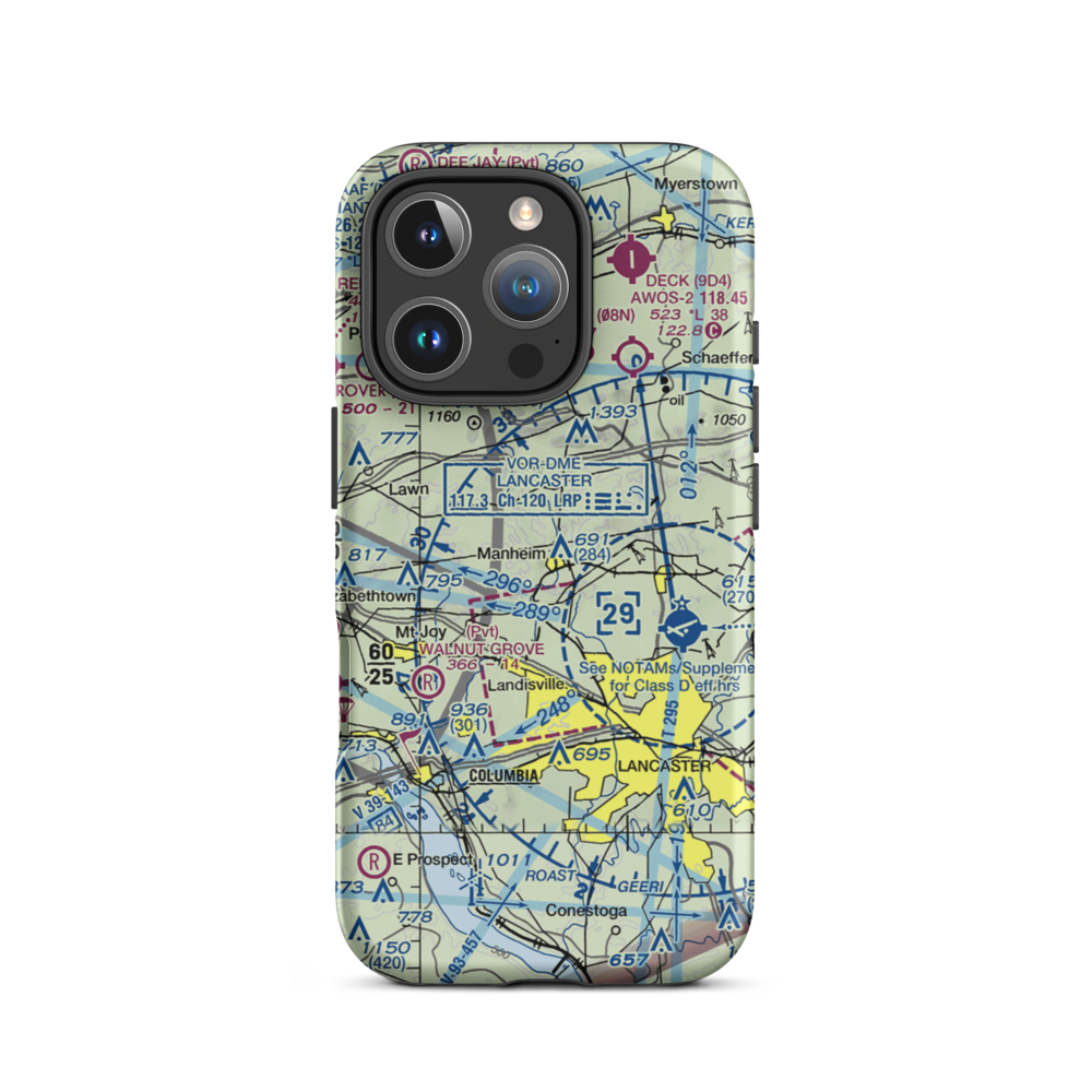 Metzler Airport (5PA3) VFR Sectional  Tough iPhone Case iPhone 16 Pro model shown