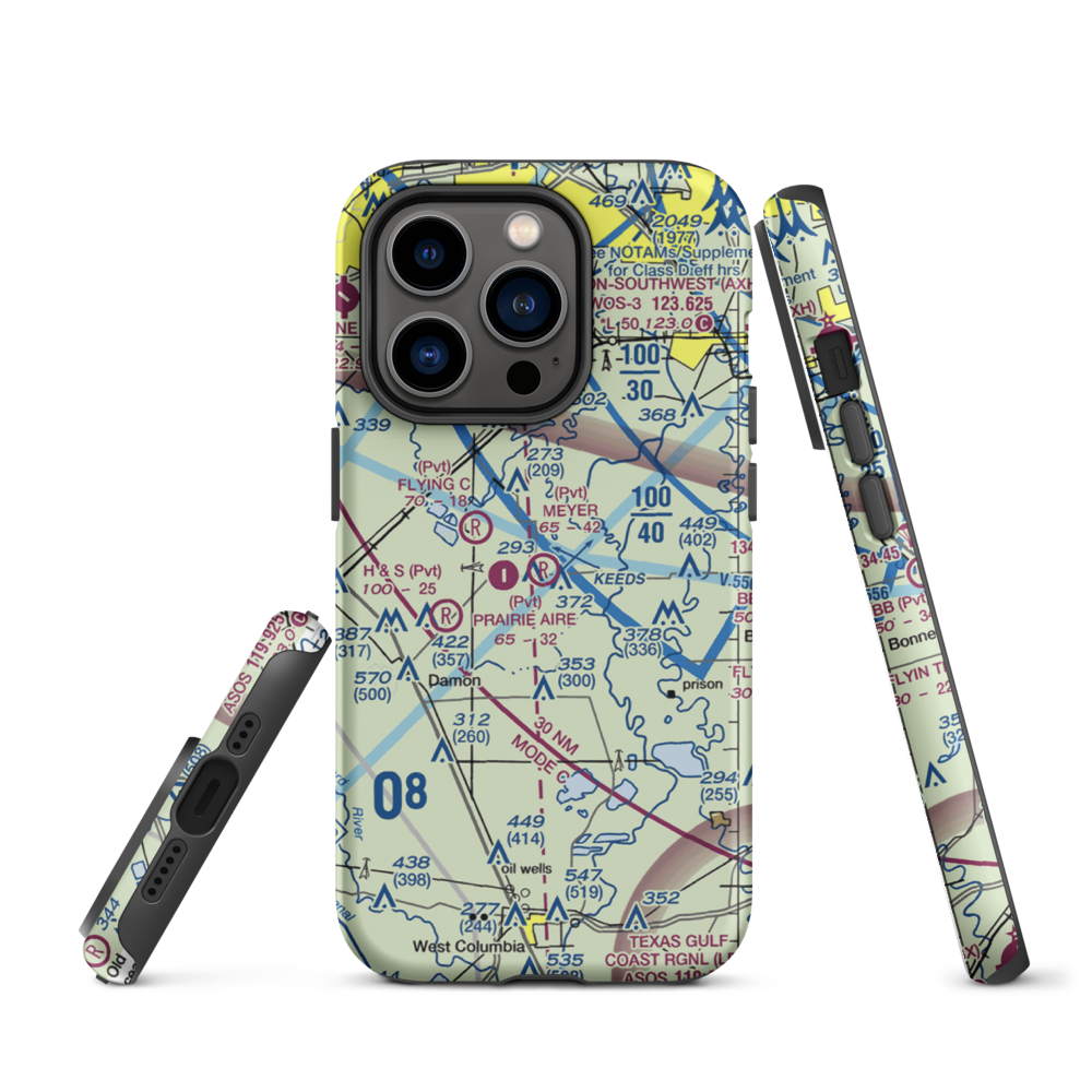 Meyer Field (TA33) VFR Sectional  Tough iPhone Case iPhone 14 Pro model shown