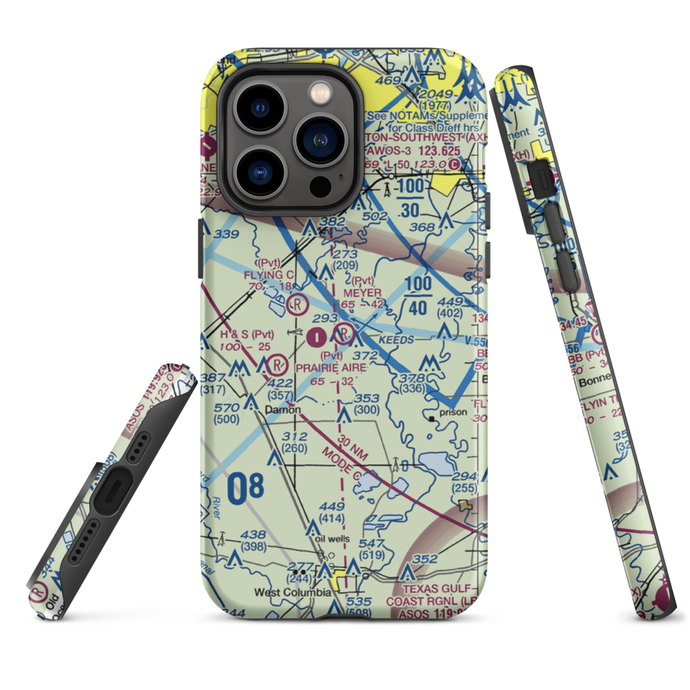 Meyer Field (TA33) VFR Sectional  Tough iPhone Case iPhone 14 Pro Max model shown