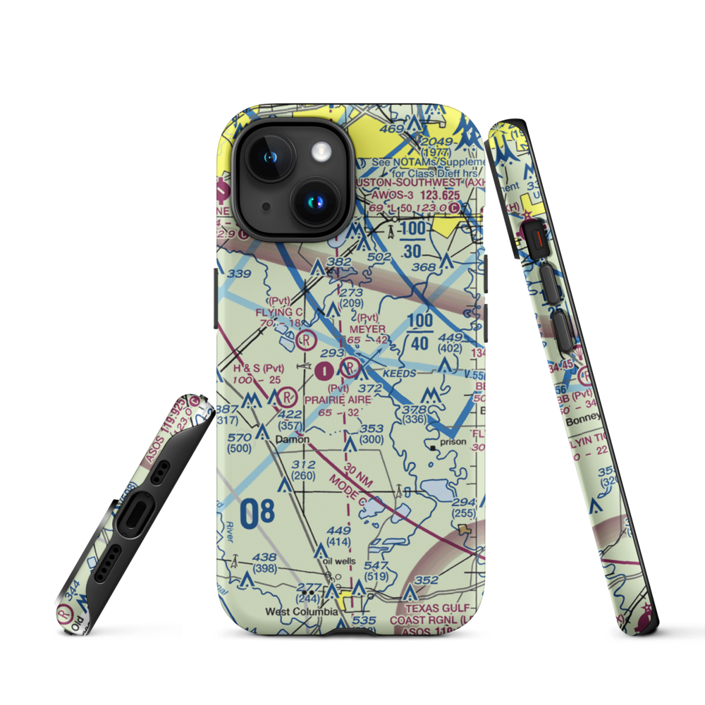 Meyer Field (TA33) VFR Sectional  Tough iPhone Case iPhone 15 model shown
