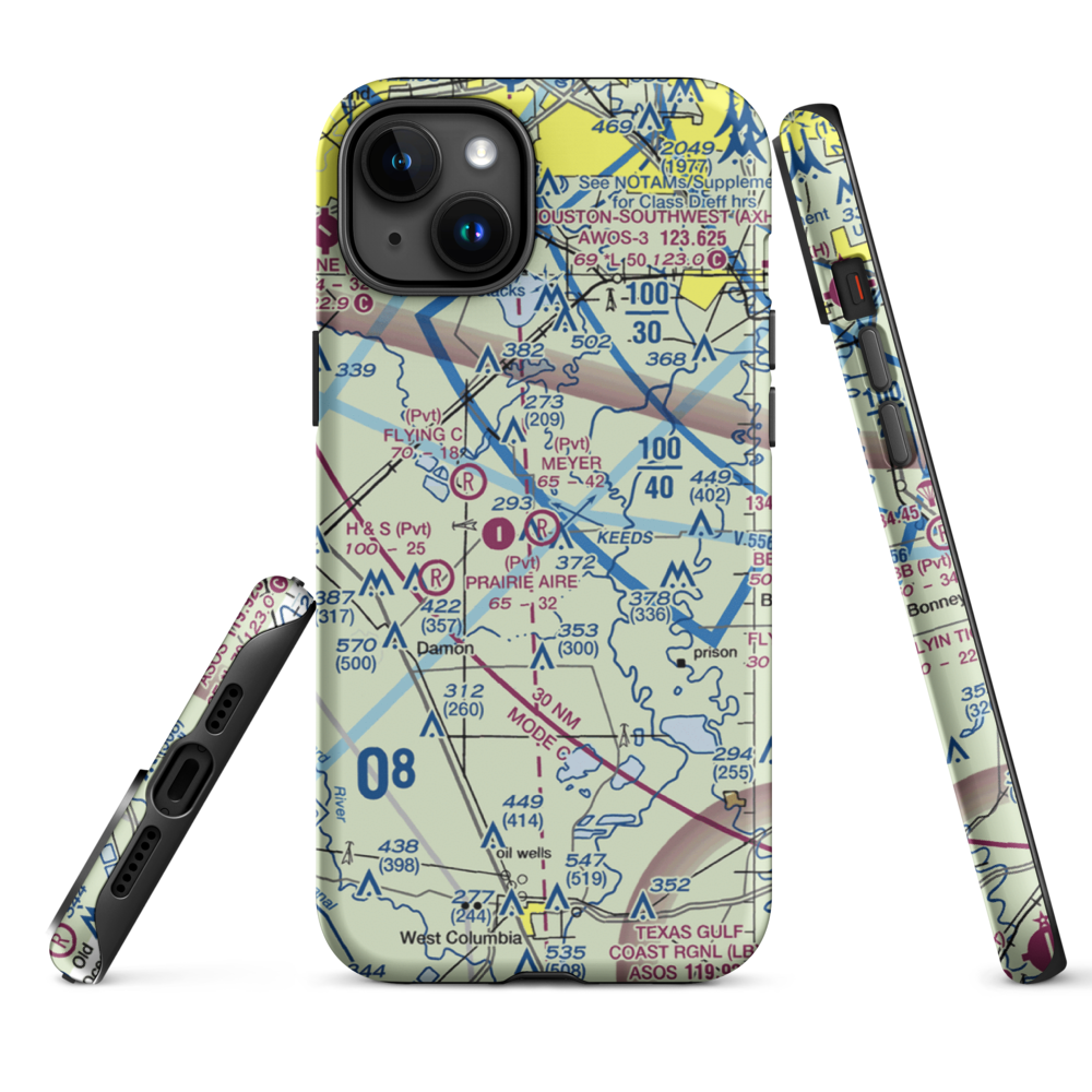Meyer Field (TA33) VFR Sectional  Tough iPhone Case iPhone 15 Plus model shown
