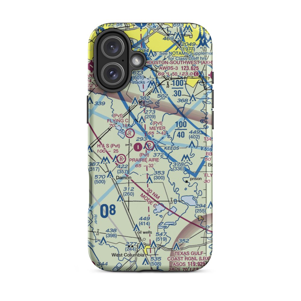 Meyer Field (TA33) VFR Sectional  Tough iPhone Case iPhone 16 Plus model shown