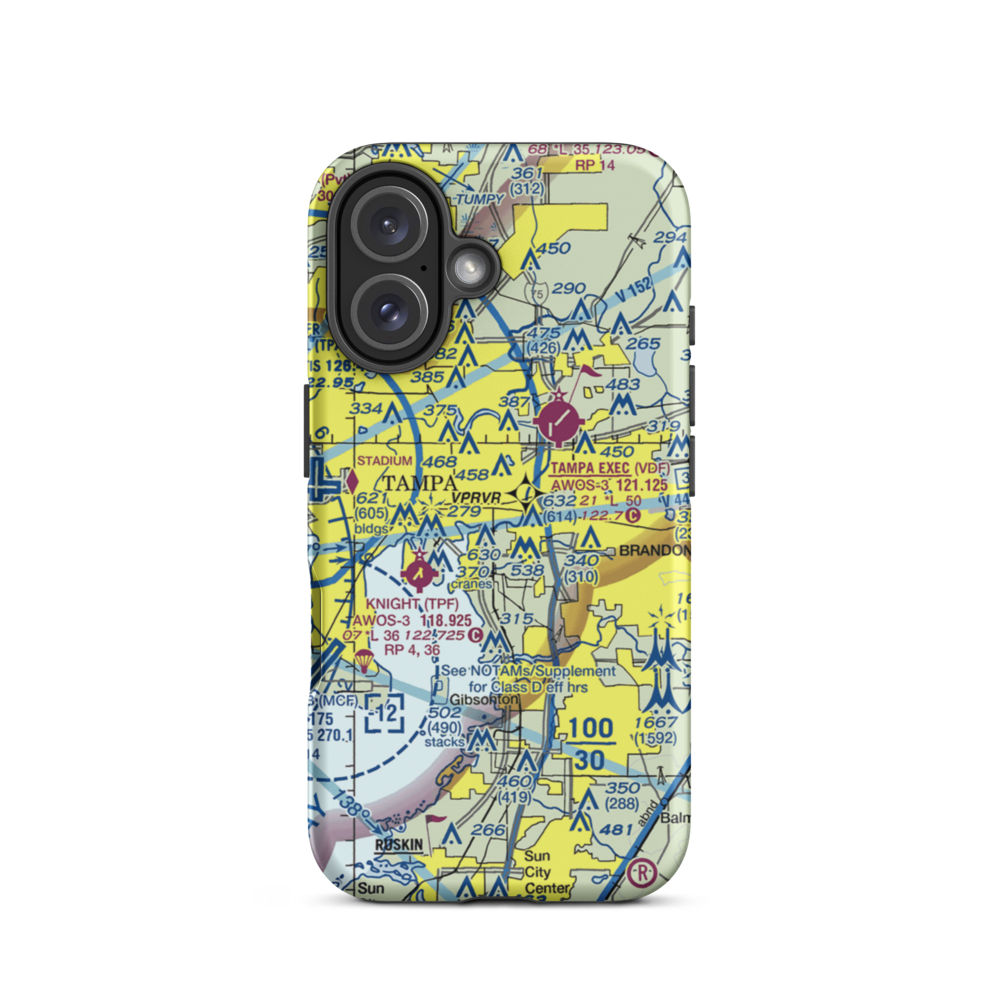 Mezrah Seaplane Base (FL72) VFR Sectional  Tough iPhone Case iPhone 16 model shown