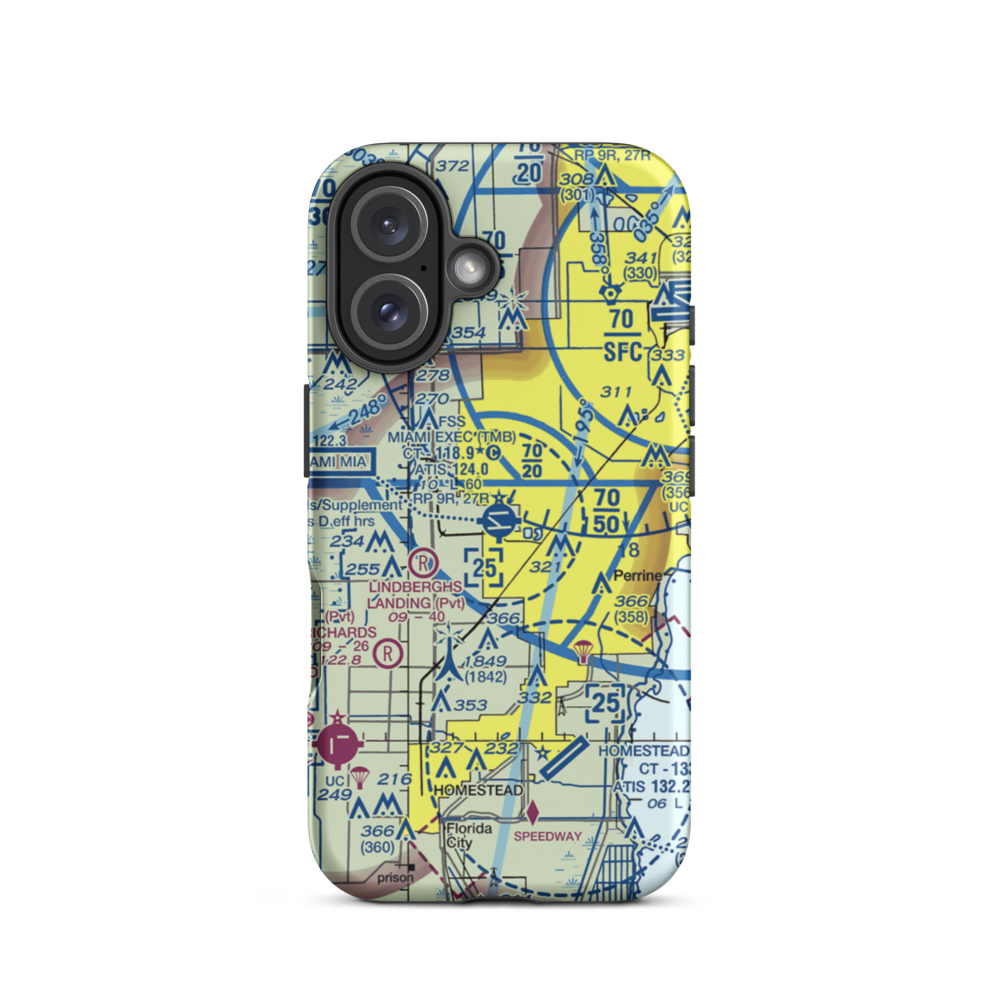 Miami Executive Airport (TMB) VFR Sectional  Tough iPhone Case iPhone 16 model shown