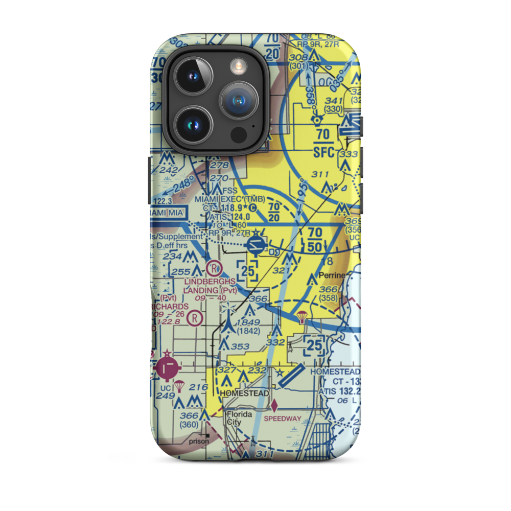 Miami Executive Airport (TMB) VFR Sectional  Tough iPhone Case iPhone 16 Pro Max model shown