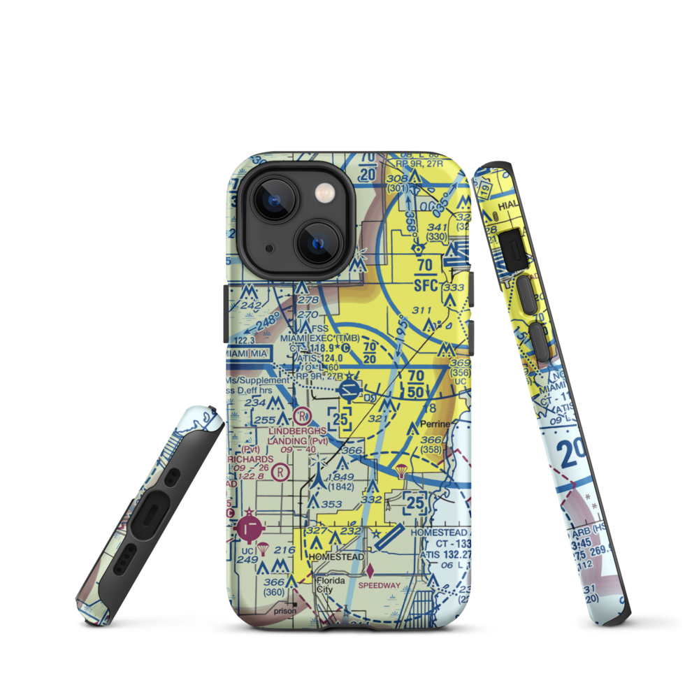 Miami Executive Airport (TMB) VFR Sectional  Tough iPhone Case iPhone 13 mini model shown