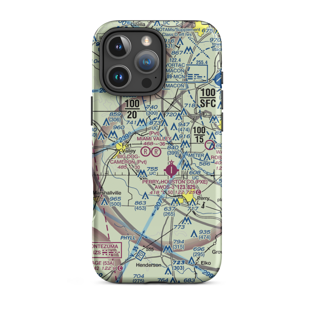 Miami Valley Farm Airport (GA99) VFR Sectional  Tough iPhone Case iPhone 16 Pro Max model shown