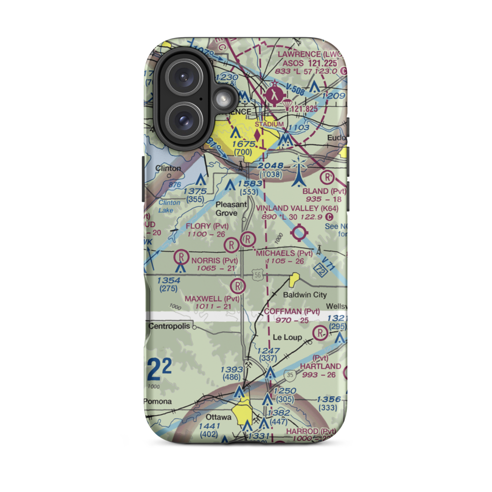 Michael's Airport (SN45) VFR Sectional  Tough iPhone Case iPhone 16 Plus model shown