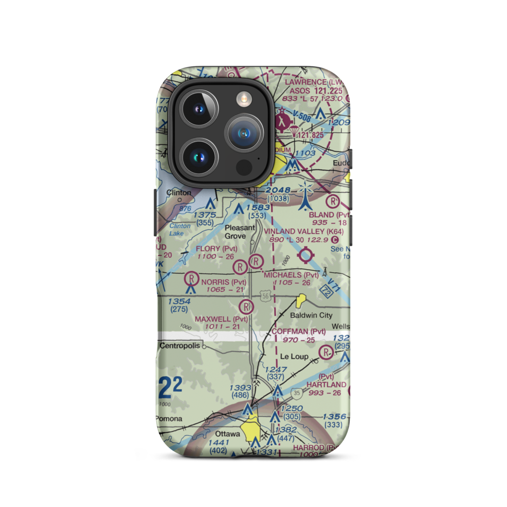 Michael's Airport (SN45) VFR Sectional  Tough iPhone Case iPhone 16 Pro model shown
