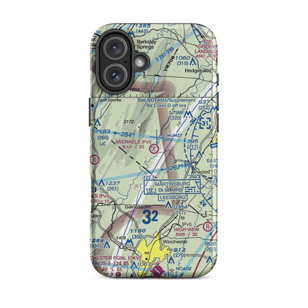 Michaels Farms Airport (WV17) VFR Sectional  Tough iPhone Case iPhone 16 Plus model shown