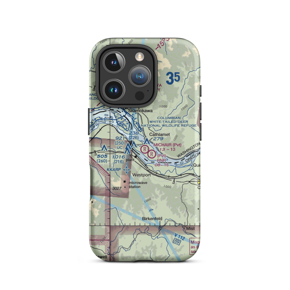 Michair Airport (WT44) VFR Sectional  Tough iPhone Case iPhone 16 Pro model shown