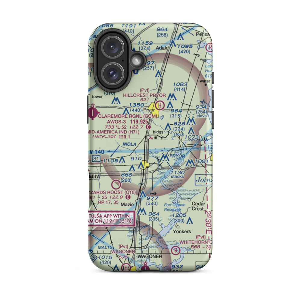 Mid America Industrial Airport (H71) VFR Sectional  Tough iPhone Case iPhone 16 Plus model shown