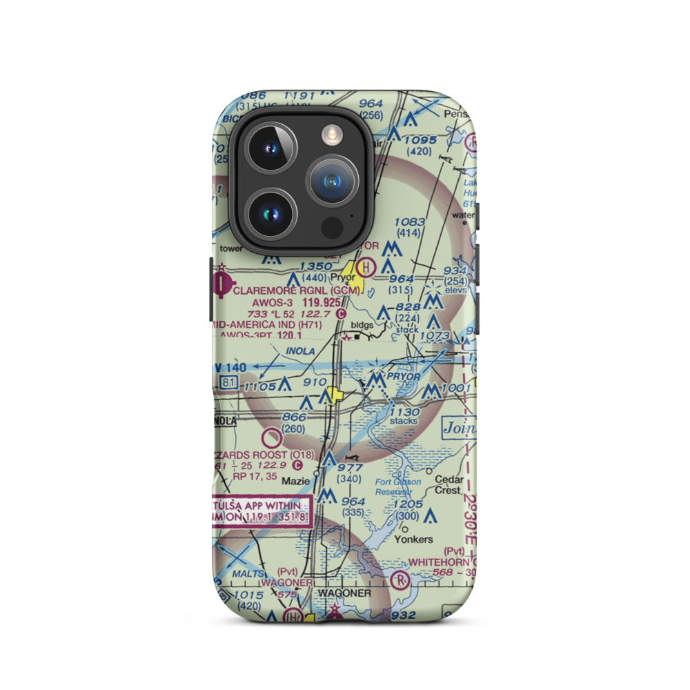 Mid America Industrial Airport (H71) VFR Sectional  Tough iPhone Case iPhone 16 Pro model shown
