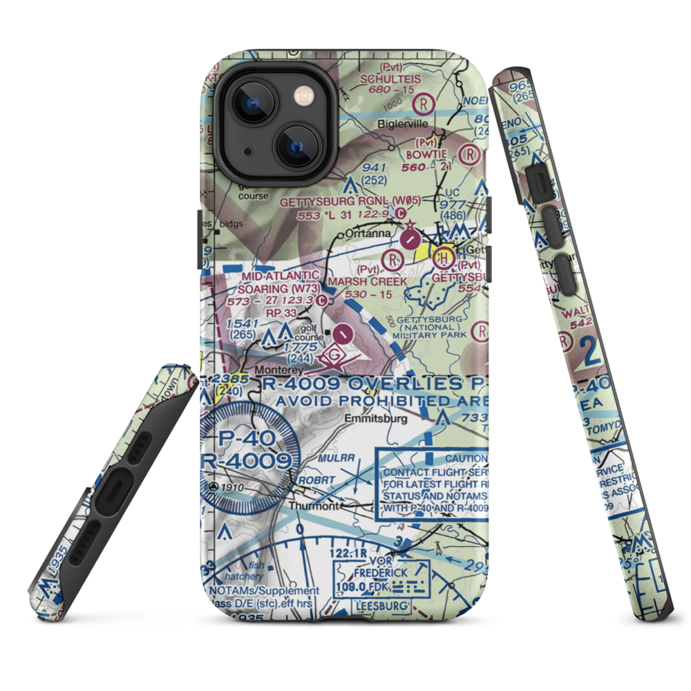Mid Atlantic Soaring Center Airport (W73) VFR Sectional  Tough iPhone Case iPhone 14 Plus model shown