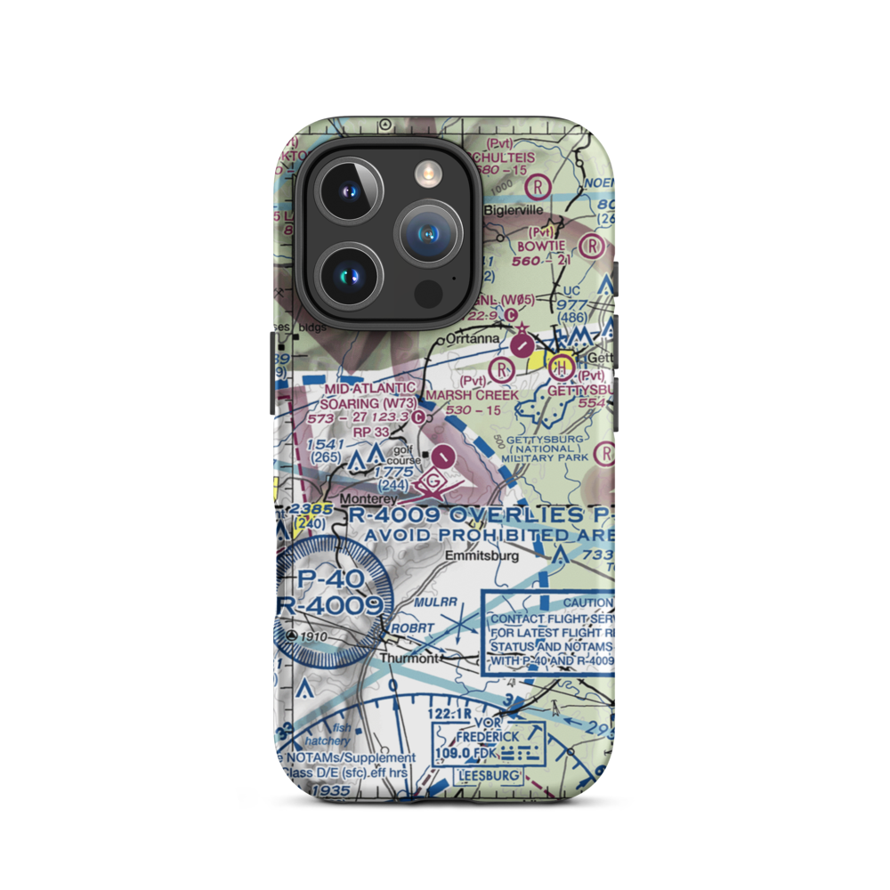 Mid Atlantic Soaring Center Airport (W73) VFR Sectional  Tough iPhone Case iPhone 16 Pro model shown