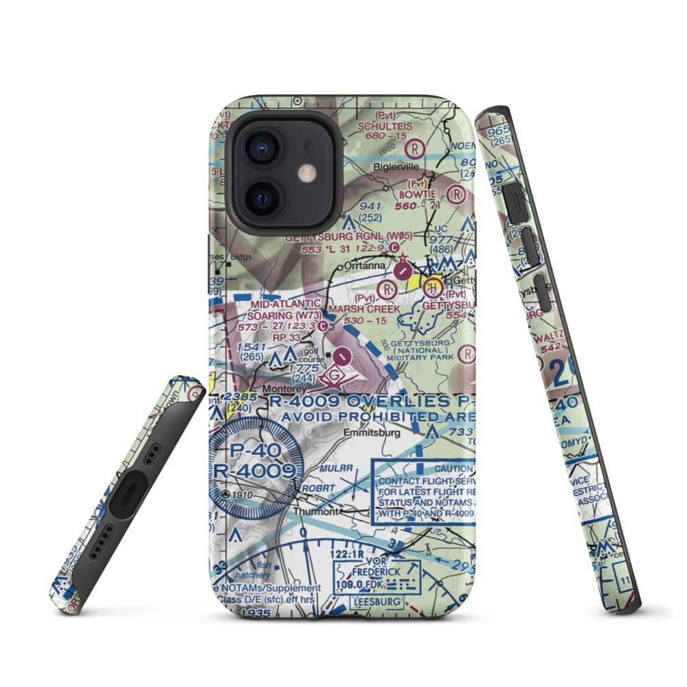 Mid Atlantic Soaring Center Airport (W73) VFR Sectional  Tough iPhone Case iPhone 12 model shown