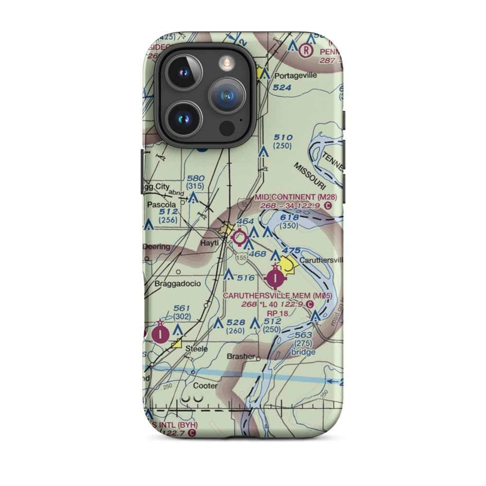 Mid Continent Airport (M28) VFR Sectional  Tough iPhone Case iPhone 16 Pro Max model shown
