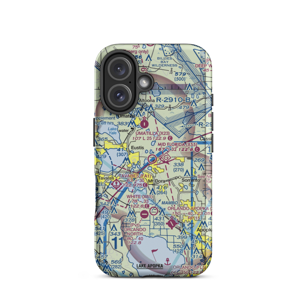 Mid Florida at Eustis Airport (X55) VFR Sectional  Tough iPhone Case iPhone 16 model shown