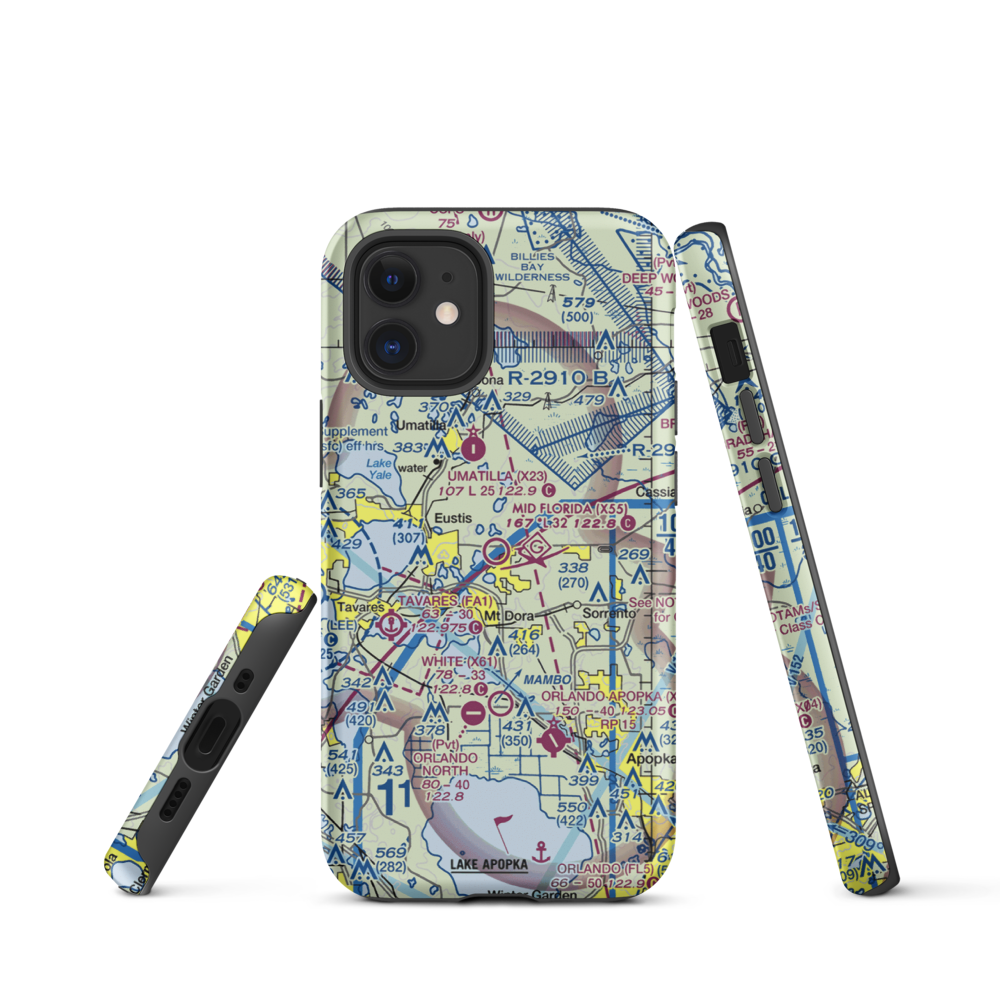 Mid Florida at Eustis Airport (X55) VFR Sectional  Tough iPhone Case iPhone 12 mini model shown