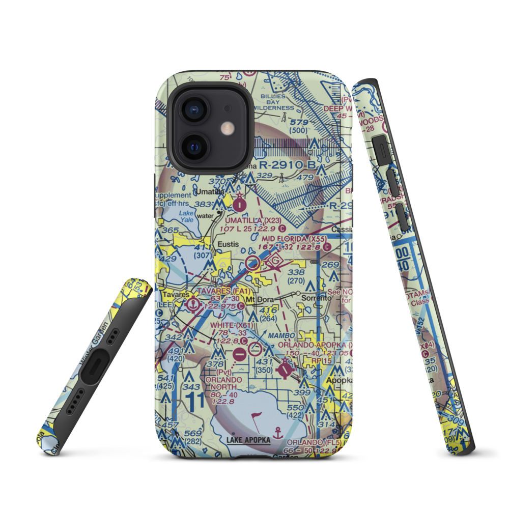 Mid Florida at Eustis Airport (X55) VFR Sectional  Tough iPhone Case iPhone 12 model shown