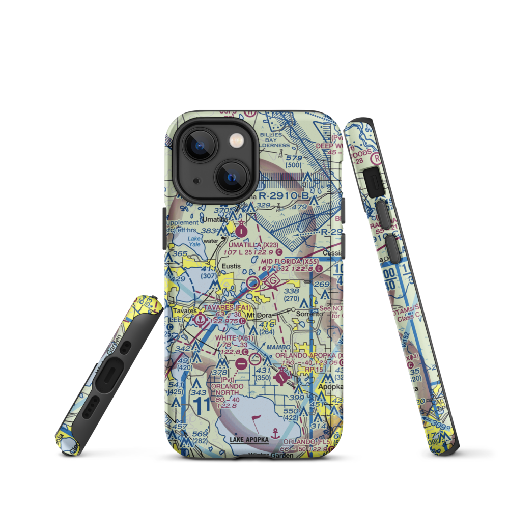 Mid Florida at Eustis Airport (X55) VFR Sectional  Tough iPhone Case iPhone 13 mini model shown