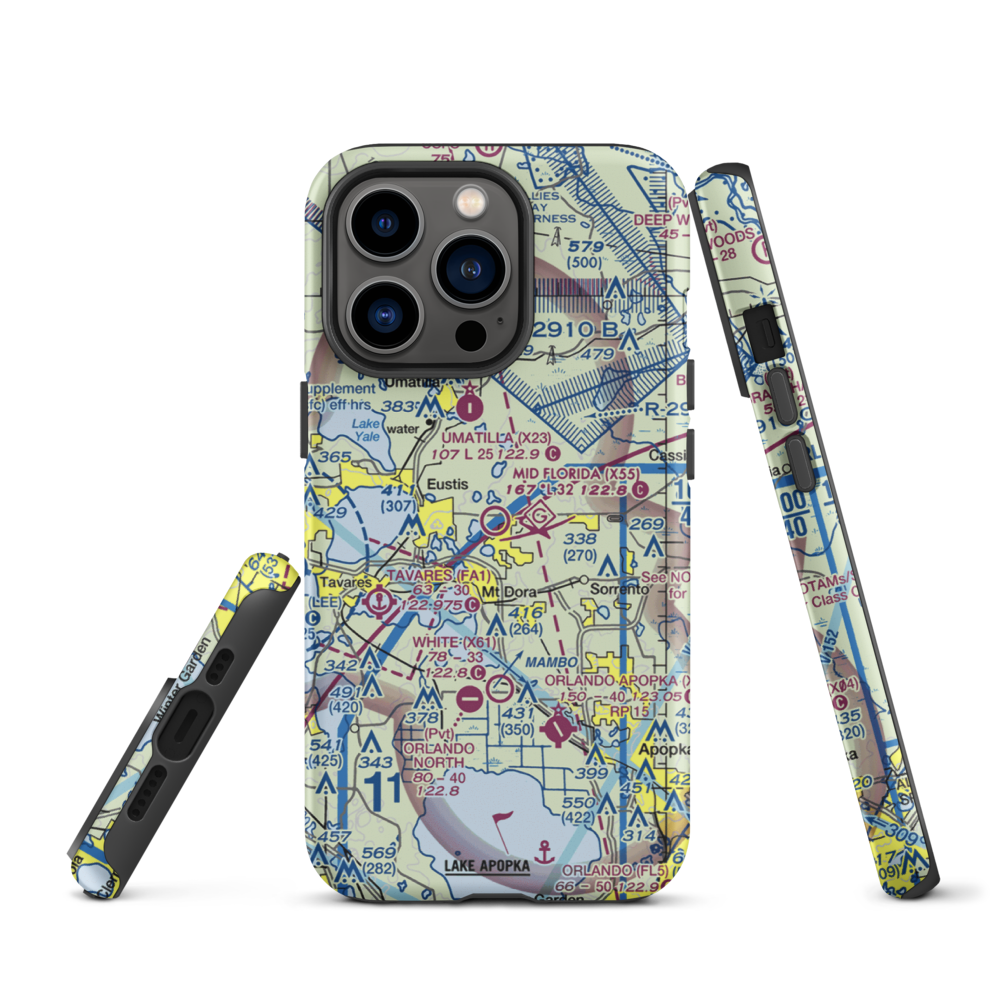 Mid Florida at Eustis Airport (X55) VFR Sectional  Tough iPhone Case iPhone 13 Pro model shown
