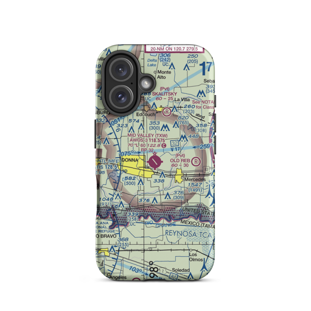 Mid Valley Airport (TXW) VFR Sectional  Tough iPhone Case iPhone 16 model shown