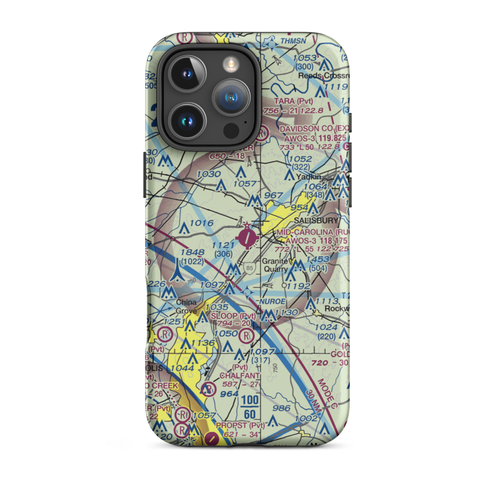 Mid-Carolina Regional Airport (RUQ) VFR Sectional  Tough iPhone Case iPhone 16 Pro Max model shown
