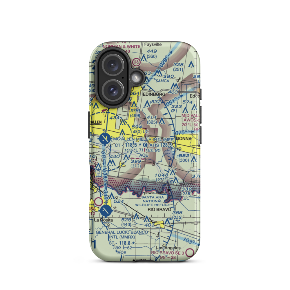 Mid-Valley Dusters Inc Airport (43TX) VFR Sectional  Tough iPhone Case iPhone 16 model shown