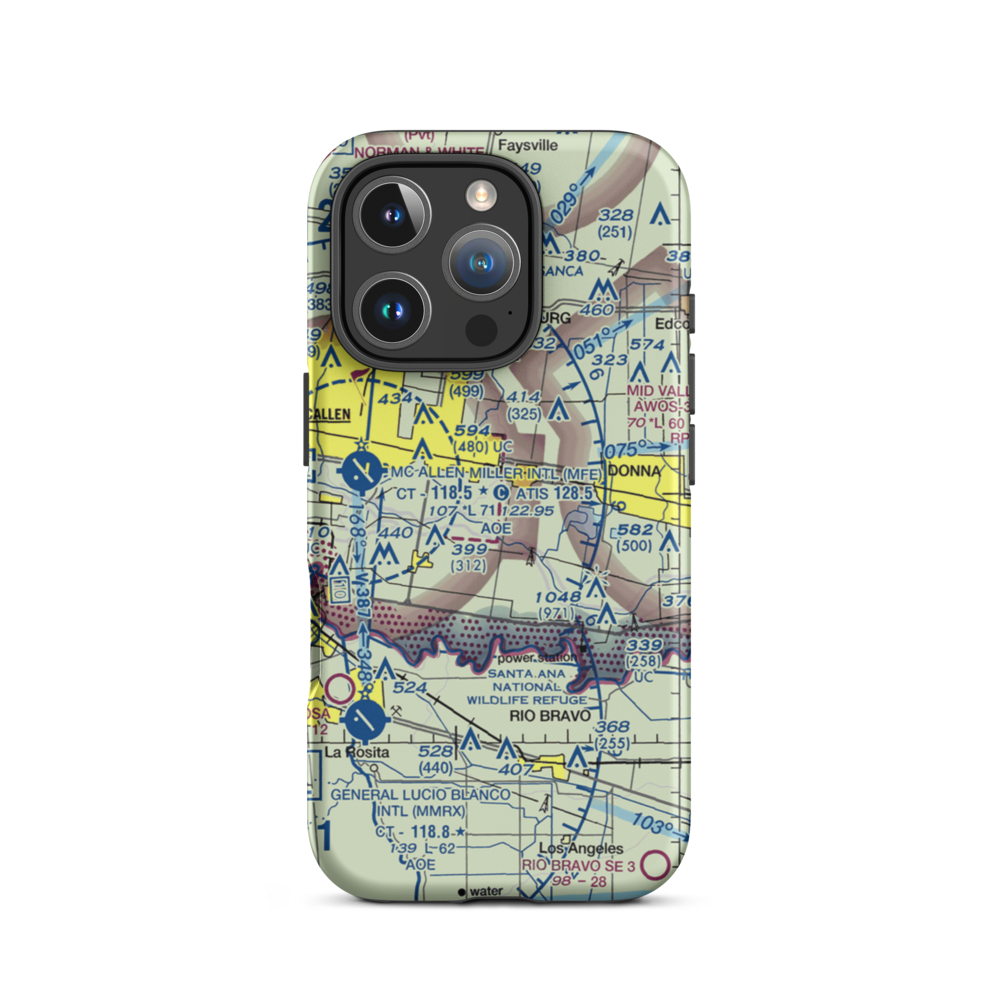 Mid-Valley Dusters Inc Airport (43TX) VFR Sectional  Tough iPhone Case iPhone 16 Pro model shown